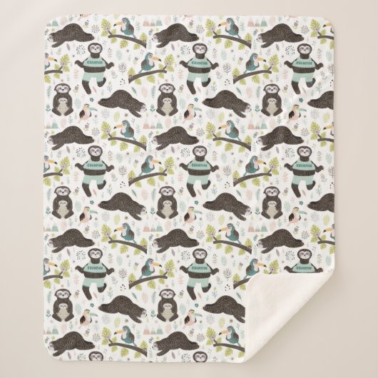 Niedlich Sloths Sherpa Blanket Sherpadecke (Vorderseite)