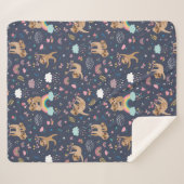 Niedlich Sloths Sherpa Blanket Sherpadecke (Vorderseite (Horizontal))