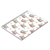 Niedlich Sloths Sloth and Hearts Notebook Notizblock (Linke Seite)