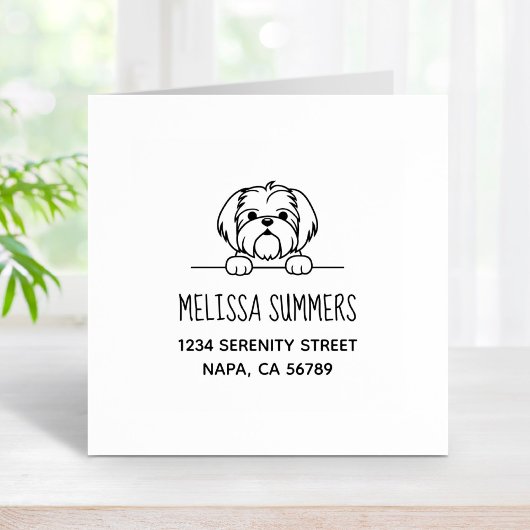 Niedlich Small Dog Shih Tzu-Adresse Gummistempel