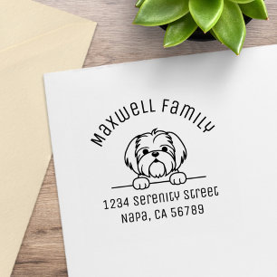 Niedlich Small Dog Shih Tzu Arch-Adresse Gummistempel