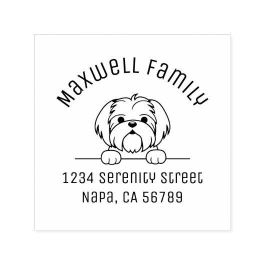 Niedlich Small Dog Shih Tzu Arch-Adresse Permastempel (Design)