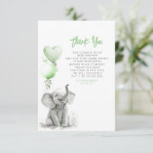 Niedlich Small Klein Baby Elephant Vielen Dank Dankeskarte (Stehend Vorderseite)