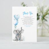 Niedlich Small Klein Baby Elephant Vielen Dank Dankeskarte (Stehend Vorderseite)