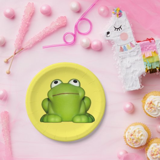 Niedlich Smiley Frog Pappteller (Party)
