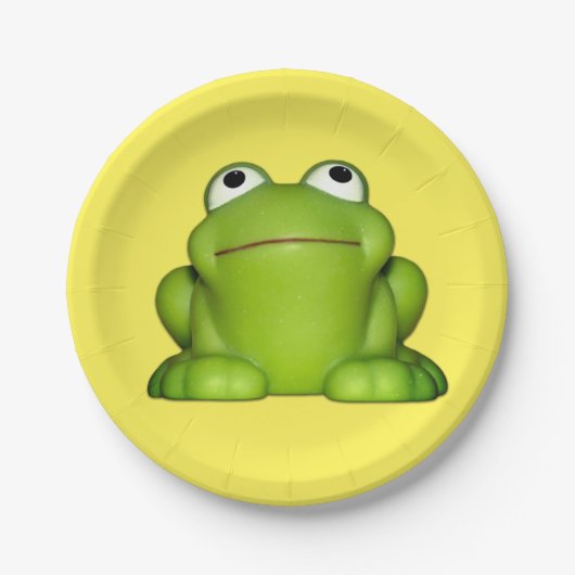 Niedlich Smiley Frog Pappteller (Vorderseite)