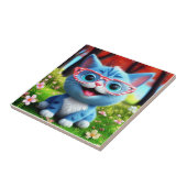 Niedlich Smiling Blue Kitten-55665 Fliese (Seite)