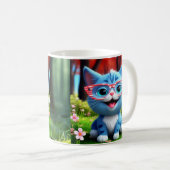 Niedlich Smiling Blue Kitten-55665 Kaffeetasse (VorderseiteRechts)