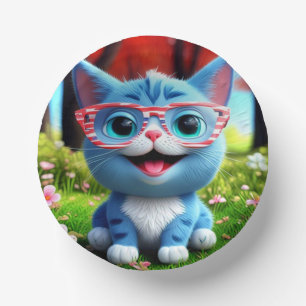 Niedlich Smiling Blue Kitten-55665 Pappteller