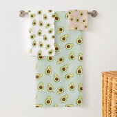 Niedlich Smiling Kawaii Avocado Pattern Badhandtuch Set
