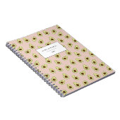 Niedlich Smiling Kawaii Avocado Pattern Notizblock (Rechte Seite)