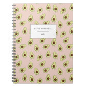 Niedlich Smiling Kawaii Avocado Pattern Notizblock (Vorderseite)