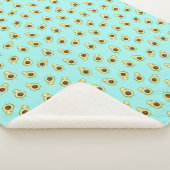 Niedlich Smiling Kawaii Avocado Pattern Sherpadecke (3/4)