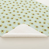 Niedlich Smiling Kawaii Avocado Pattern Sherpadecke (3/4)