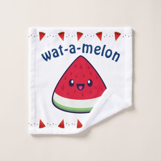 Niedlich Smiling Kawaii Watermelon Badhandtuch Set (Waschlappen)