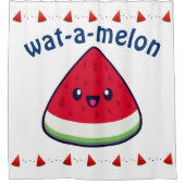 Niedlich Smiling Kawaii Watermelon Duschvorhang (Vorderseite)