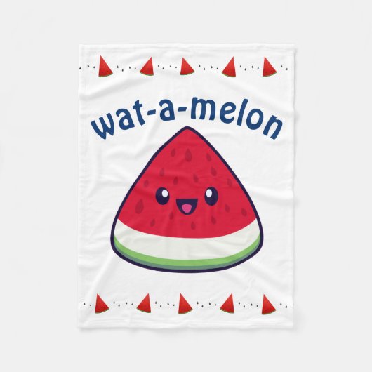 Niedlich Smiling Kawaii Watermelon Fleecedecke (Vorderseite)
