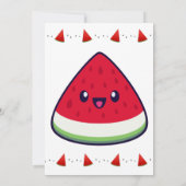Niedlich Smiling Kawaii Watermelon Geburtstag Einladung (Rückseite)