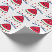 Niedlich Smiling Kawaii Watermelon Geschenkpapier (Ecke)