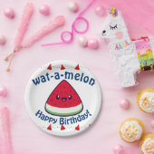 Niedlich Smiling Kawaii Watermelon Pappteller (Party)