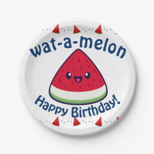 Niedlich Smiling Kawaii Watermelon Pappteller