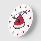 Niedlich Smiling Kawaii Watermelon Runde Wanduhr (Winkel)