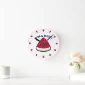 Niedlich Smiling Kawaii Watermelon Runde Wanduhr (Zuhause)