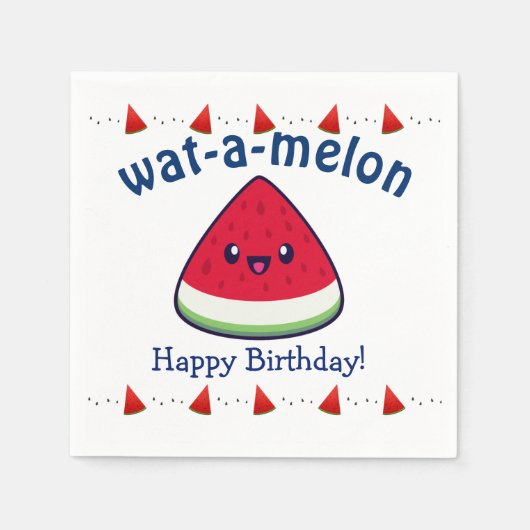 Niedlich Smiling Kawaii Watermelon Serviette (Vorderseite)
