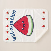 Niedlich Smiling Kawaii Watermelon Sherpadecke (Vorderseite (Horizontal))