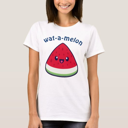 Niedlich Smiling Kawaii Watermelon T-Shirt (Vorderseite)