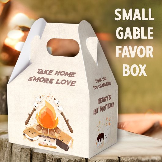 Niedlich S'more Campfire 1. Geburtstag Camping Geschenkschachtel