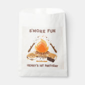 Niedlich S'more Campfire 1. Geburtstag Gönnertasch Geschenktütchen (Vorderseite)