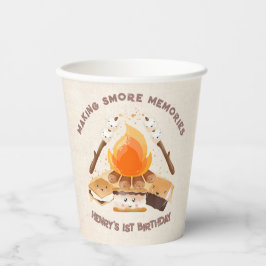 Niedlich S'more Campfire 1. Geburtstagspapier Cups Pappbecher