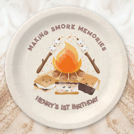 Niedlich S'more Fun Campfire 1. Geburtstag Paper T Pappteller