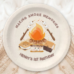 Niedlich S'more Fun Campfire 1. Geburtstag Paper T Pappteller