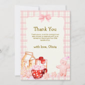 Niedlich Smore Milk Cookie Gingham Winter Baby Dus Dankeskarte (Vorderseite)