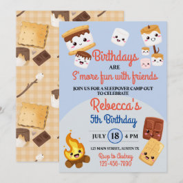 Niedlich S'mores Campout Geburtstagsparty Einladung
