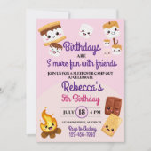 Niedlich S'mores Campout Geburtstagsparty Einladung (Vorderseite)