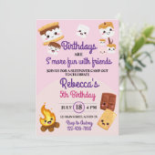 Niedlich S'mores Campout Geburtstagsparty Einladung (Stehend Vorderseite)