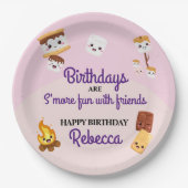 Niedlich S'mores Campout Geburtstagsparty Pappteller (Vorderseite)