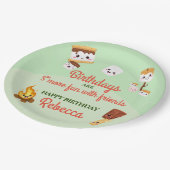 Niedlich S'mores Campout Geburtstagsparty Pappteller (Schrägansicht)