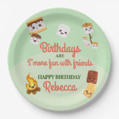 Niedlich S'mores Campout Geburtstagsparty Pappteller (Vorderseite)