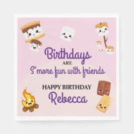 Niedlich S'mores Campout Geburtstagsparty Serviette