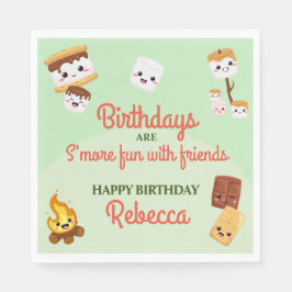 Niedlich S'mores Campout Geburtstagsparty Serviette