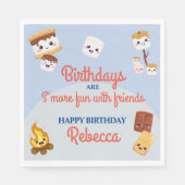 Niedlich S'mores Campout Geburtstagsparty Serviette (Vorderseite)