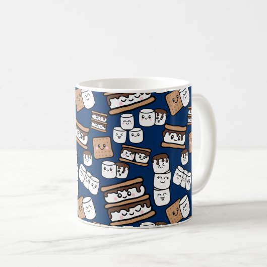 Niedlich Smores Marshmallow Illustration Kaffeetasse (VorderseiteRechts)