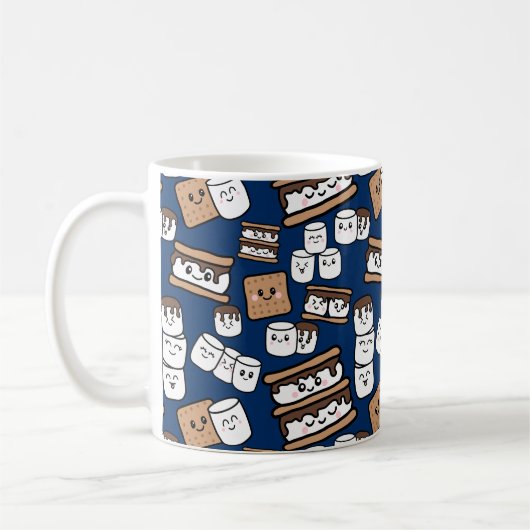 Niedlich Smores Marshmallow Illustration Kaffeetasse (Links)