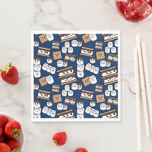 Niedlich Smores Marshmallow Illustration Serviette (Beispiel)