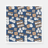 Niedlich Smores Marshmallow Illustration Serviette (Vorderseite)