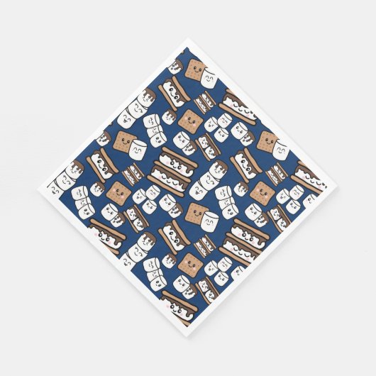 Niedlich Smores Marshmallow Illustration Serviette (Ecke)